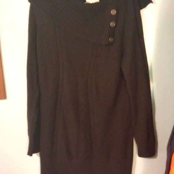 Style & Co. Black Acrylic shaw collar sweater with button accent - Picture 3 of 11